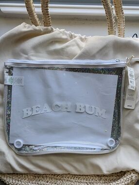 Aerie Clear Glitter 'Beach Bum' Zip Pouch With Vents For Speakers